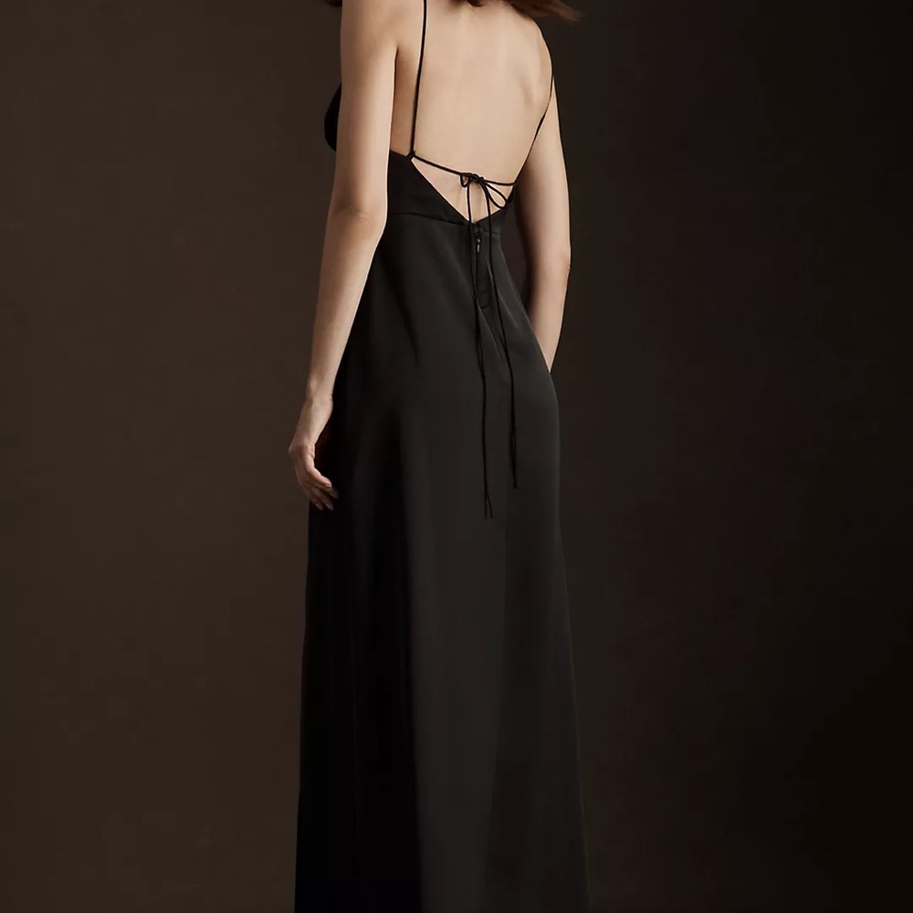 BHLDN | Remy Cowl-Neck Faux-Wrap Satin Gown